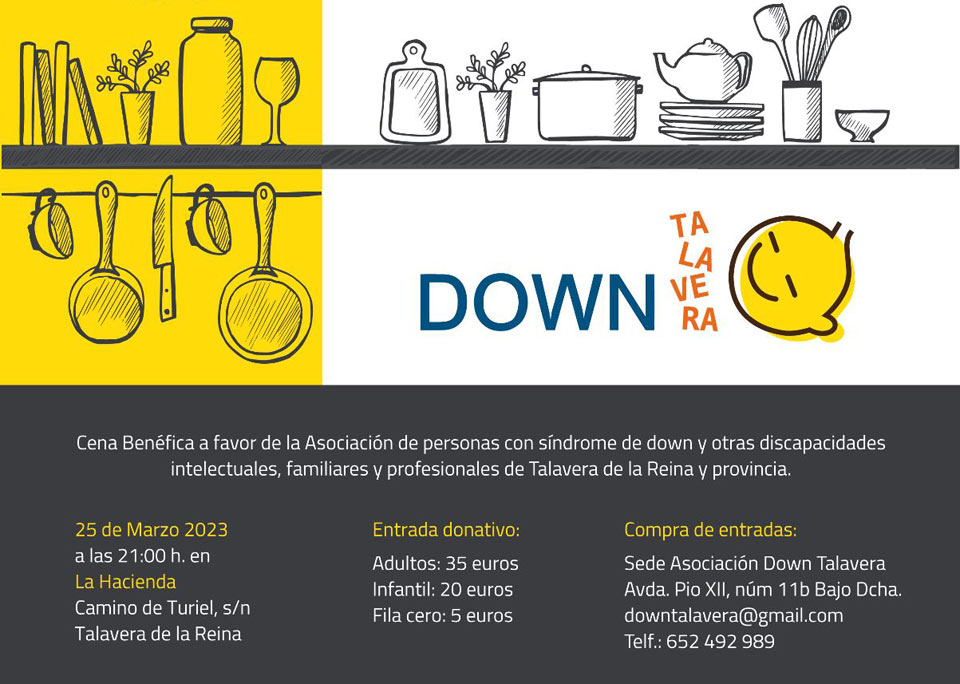 cena benefica down talavera